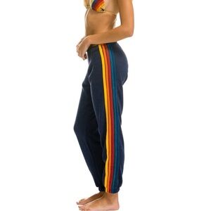 Aviator Nation 5 Stripe Sweatpants Navy Size Small